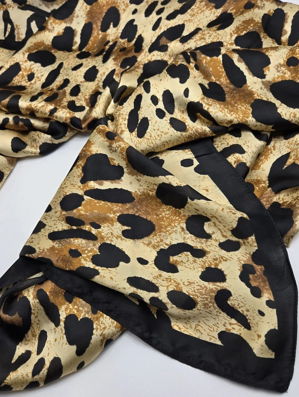 Scarf - Brown / Black Cheetah, 100% Feels Like Silk